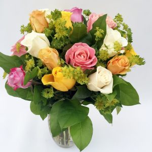 Bouquet de roses multicolores