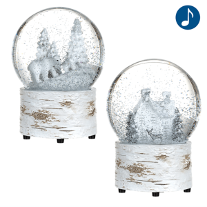 Globe d'eau en verre musicale ours