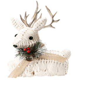 Renne assis en corde tressée